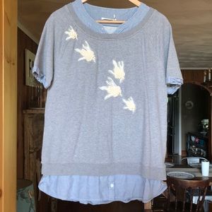 Anthropologie short sleeve sweat shirt